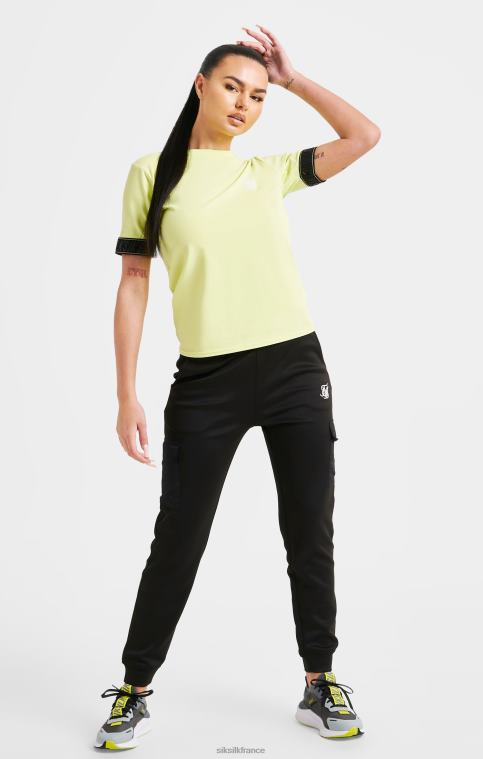 femmes vêtements 6B8NV59 SikSilk t-shirt court jaune à bande