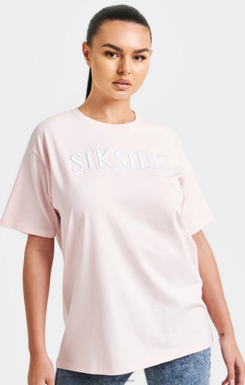 femmes vêtements 6B8NV63 SikSilk t-shirt boyfriend brodé rose