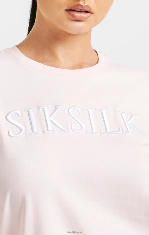 femmes vêtements 6B8NV63 SikSilk t-shirt boyfriend brodé rose