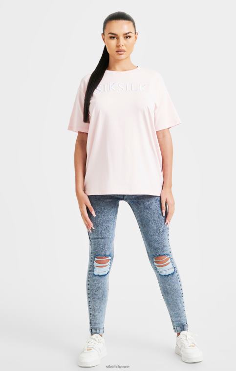 femmes vêtements 6B8NV63 SikSilk t-shirt boyfriend brodé rose