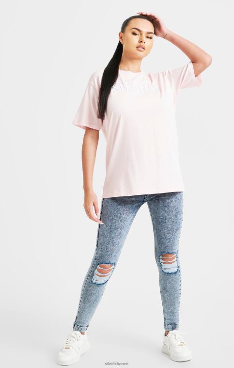 femmes vêtements 6B8NV63 SikSilk t-shirt boyfriend brodé rose