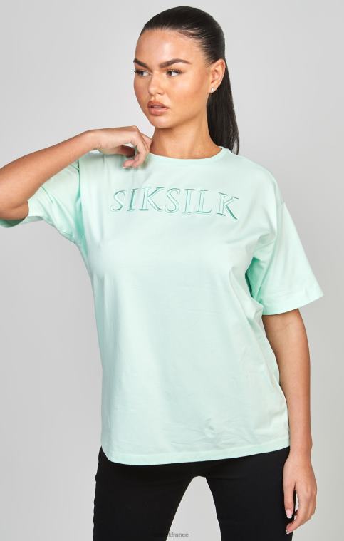 femmes vêtements 6B8NV64 SikSilk t-shirt boyfriend brodé vert menthe