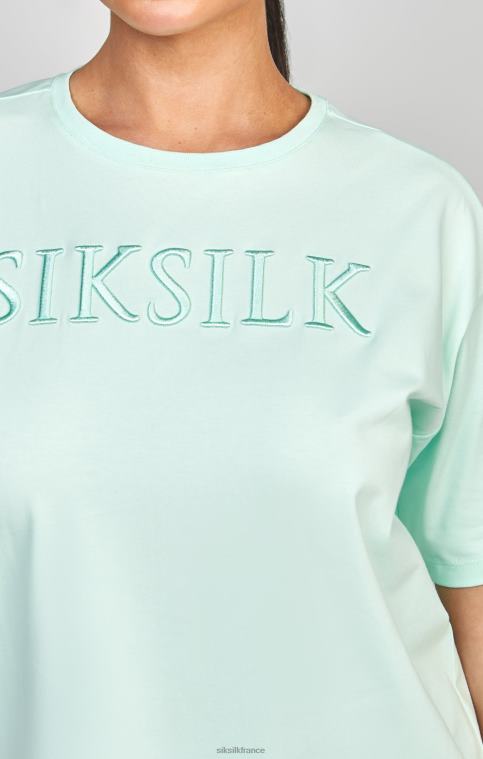 femmes vêtements 6B8NV64 SikSilk t-shirt boyfriend brodé vert menthe