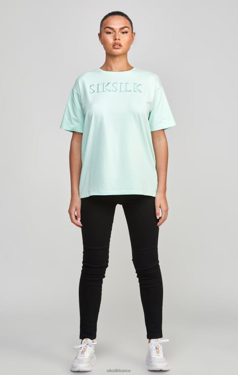 femmes vêtements 6B8NV64 SikSilk t-shirt boyfriend brodé vert menthe