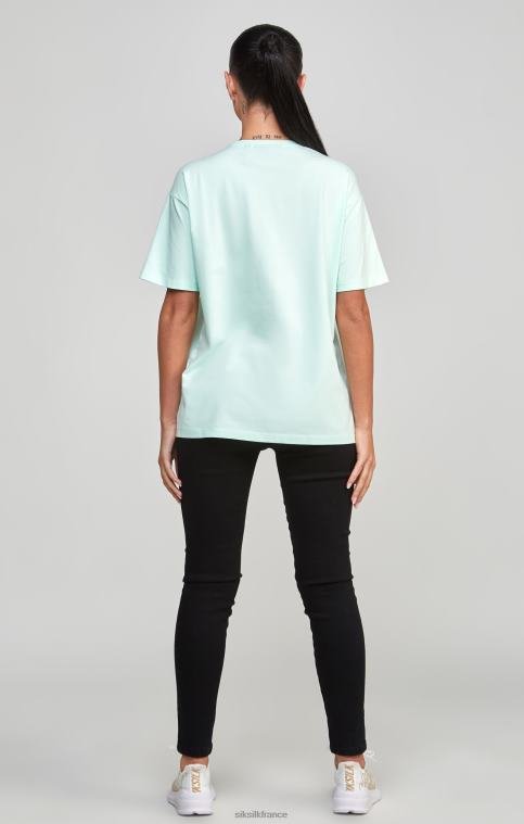 femmes vêtements 6B8NV64 SikSilk t-shirt boyfriend brodé vert menthe