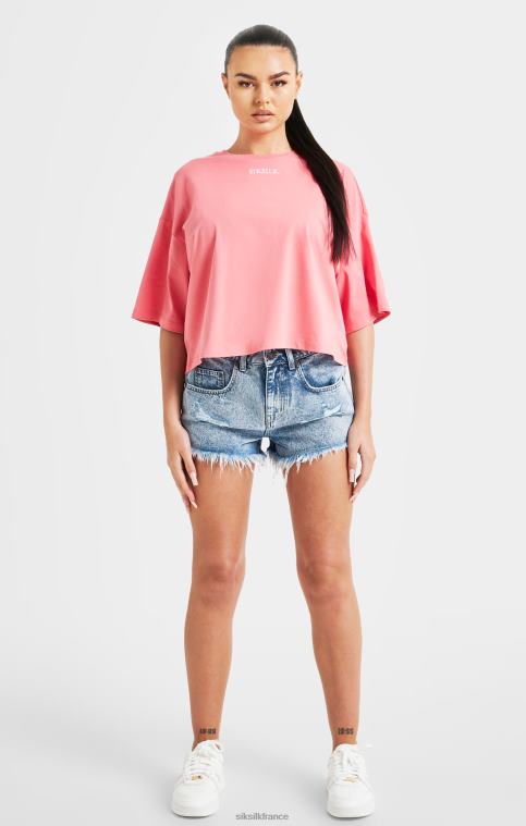 femmes vêtements 6B8NV65 SikSilk t-shirt rose à logo répété