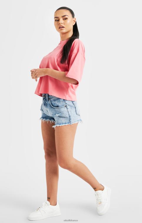 femmes vêtements 6B8NV65 SikSilk t-shirt rose à logo répété