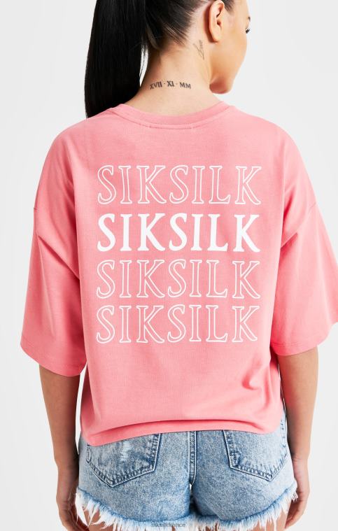 femmes vêtements 6B8NV65 SikSilk t-shirt rose à logo répété