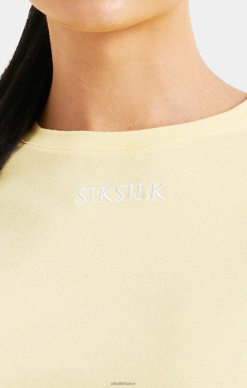 femmes vêtements 6B8NV70 SikSilk t-shirt à logo répété citron
