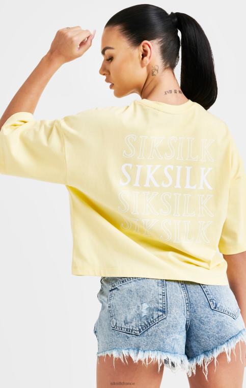 femmes vêtements 6B8NV70 SikSilk t-shirt à logo répété citron