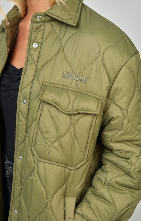 femmes vêtements 6B8NV126 SikSilk veste matelassée légère kaki