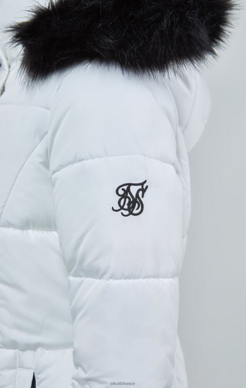 femmes vêtements 6B8NV128 SikSilk parka longue matelassée blanche