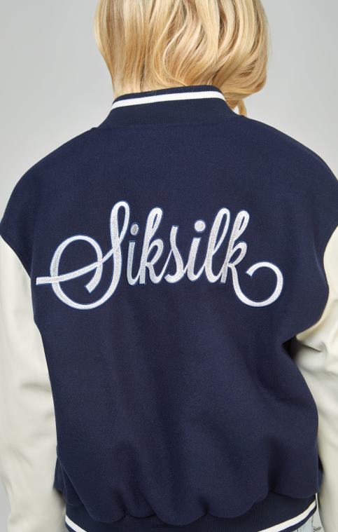 femmes vêtements 6B8NV131 SikSilk blouson aviateur universitaire bleu marine