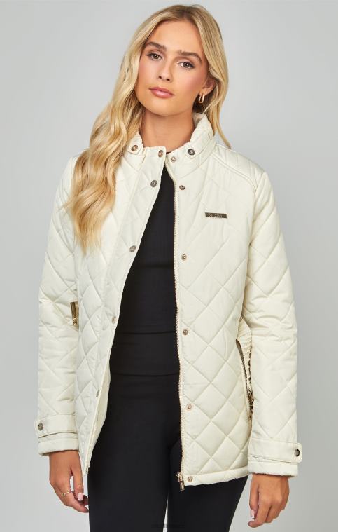 femmes vêtements 6B8NV133 SikSilk veste matelassée crème à ceinture