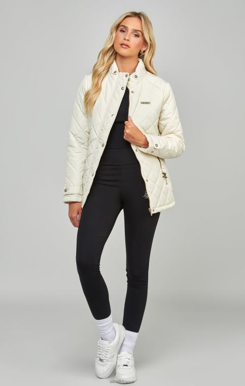 femmes vêtements 6B8NV133 SikSilk veste matelassée crème à ceinture