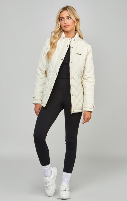 femmes vêtements 6B8NV133 SikSilk veste matelassée crème à ceinture