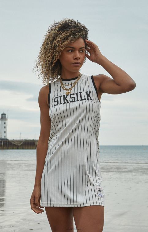 femmes vêtements 6B8NV144 SikSilk robe écru à fines rayures