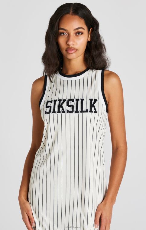femmes vêtements 6B8NV144 SikSilk robe écru à fines rayures