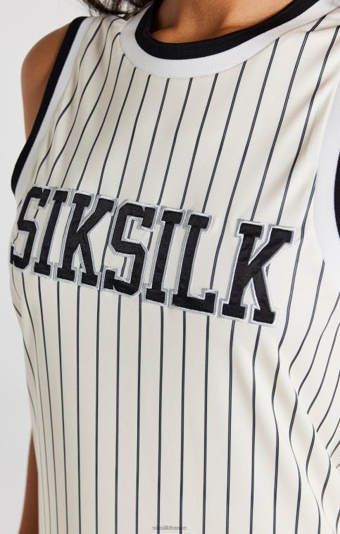 femmes vêtements 6B8NV144 SikSilk robe écru à fines rayures
