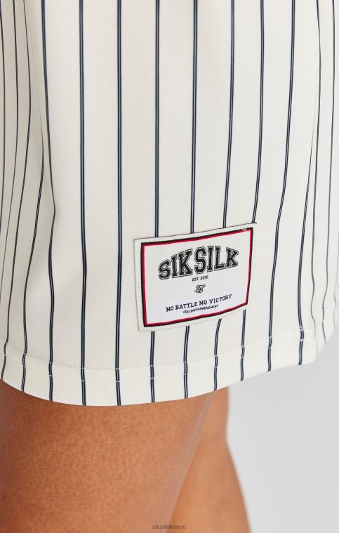 femmes vêtements 6B8NV144 SikSilk robe écru à fines rayures