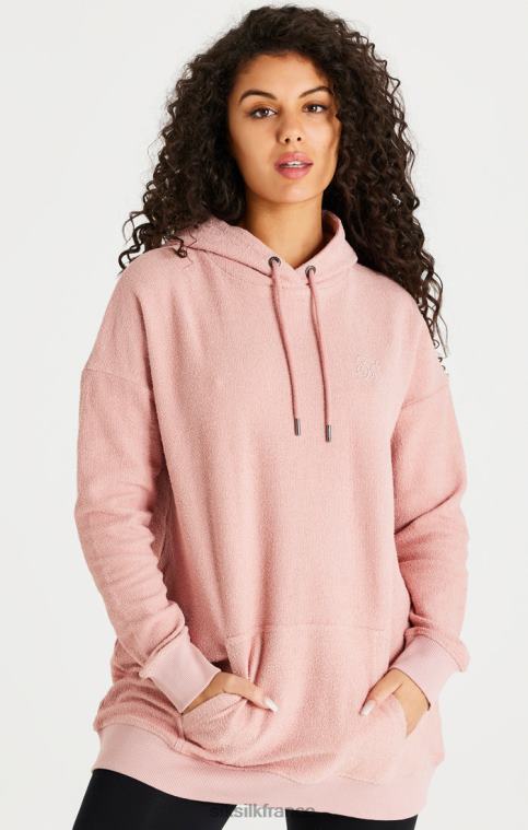 femmes vêtements 6B8NV146 SikSilk robe à capuche rose en polaire inversée
