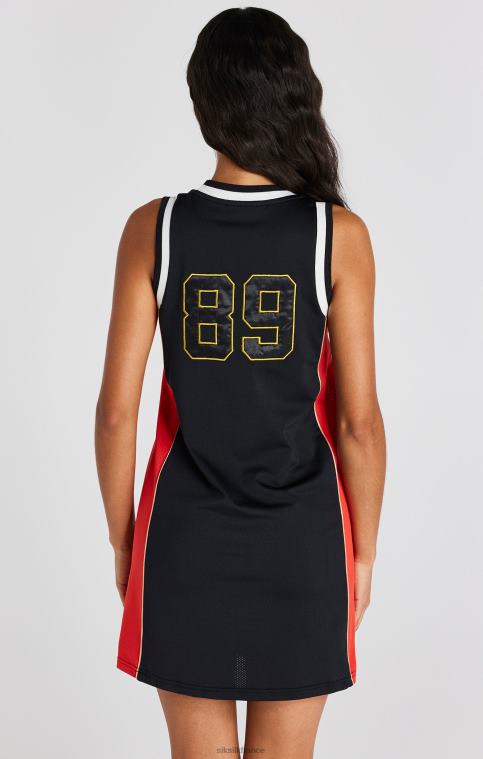 femmes vêtements 6B8NV147 SikSilk robe de basket noire à empiècements