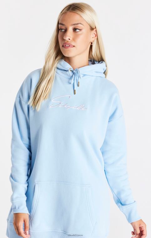 femmes vêtements 6B8NV148 SikSilk robe à capuche signature essentials - bleu