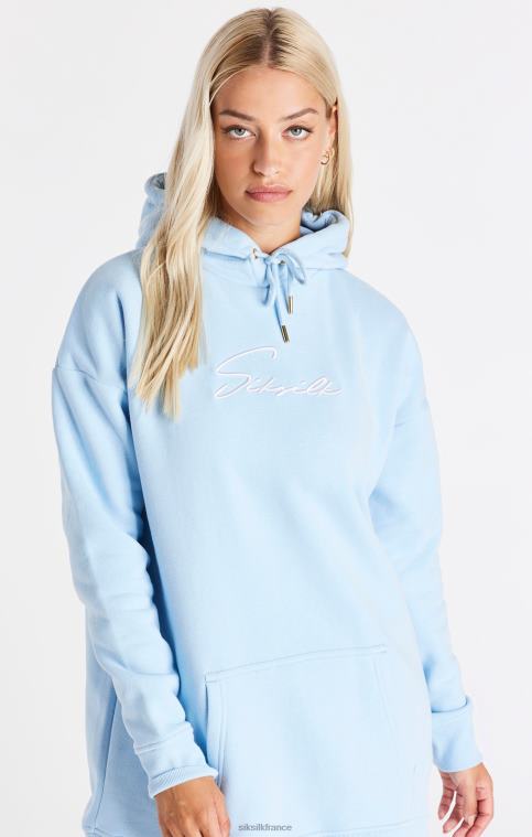 femmes vêtements 6B8NV148 SikSilk robe à capuche signature essentials - bleu