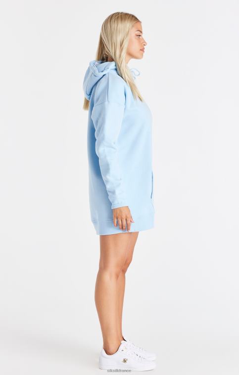 femmes vêtements 6B8NV148 SikSilk robe à capuche signature essentials - bleu