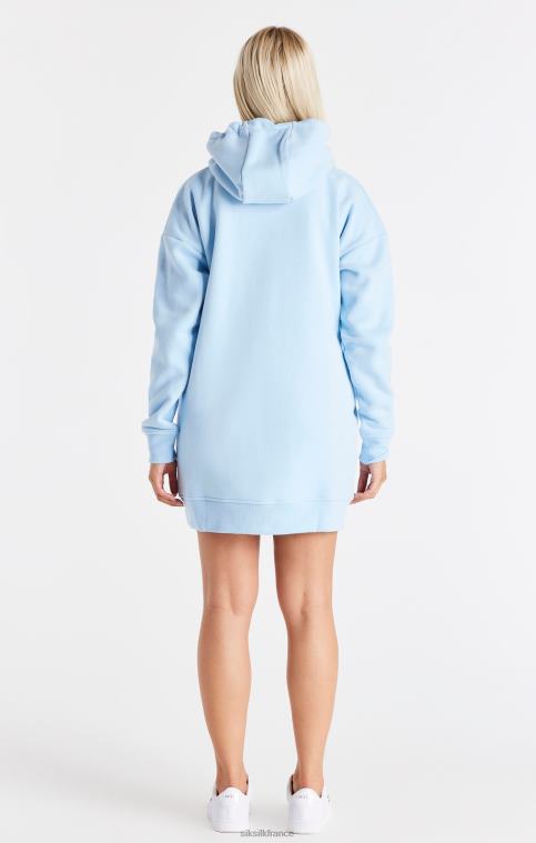 femmes vêtements 6B8NV148 SikSilk robe à capuche signature essentials - bleu