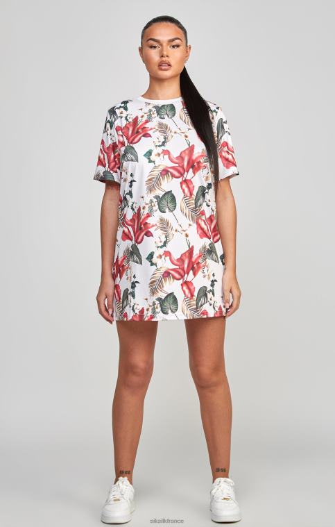 femmes vêtements 6B8NV149 SikSilk robe t-shirt à imprimé tropical multicolore