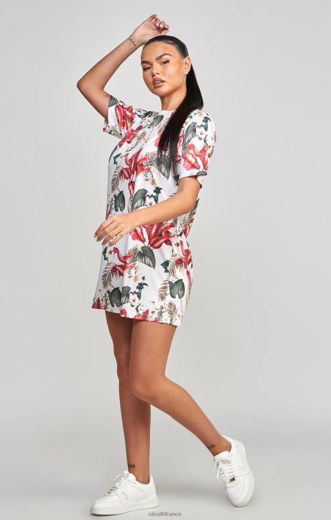 femmes vêtements 6B8NV149 SikSilk robe t-shirt à imprimé tropical multicolore