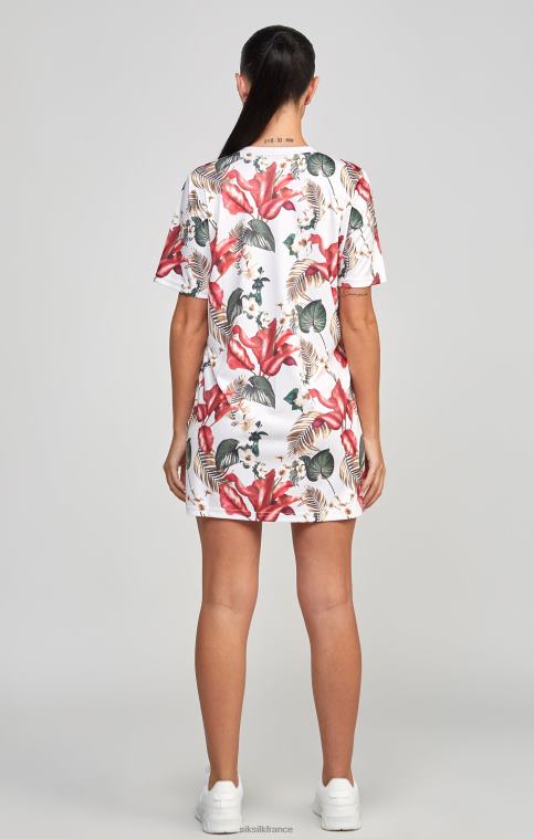 femmes vêtements 6B8NV149 SikSilk robe t-shirt à imprimé tropical multicolore