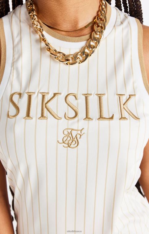 femmes vêtements 6B8NV150 SikSilk robe de basket de luxe - écru et doré