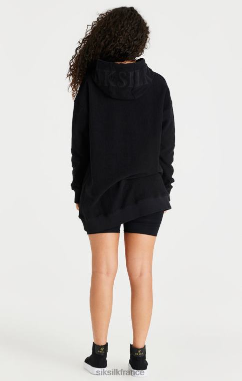 femmes vêtements 6B8NV151 SikSilk robe noire à capuche en polaire inversée