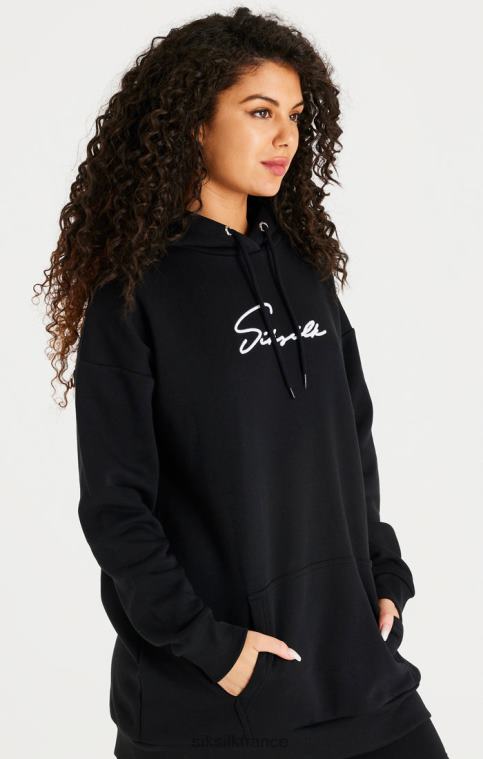 femmes vêtements 6B8NV154 SikSilk robe à capuche oversize noire