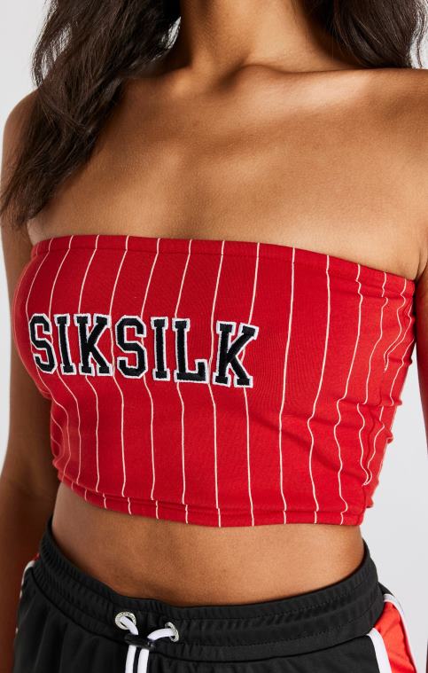 femmes vêtements 6B8NV208 SikSilk haut bandeau rouge à fines rayures