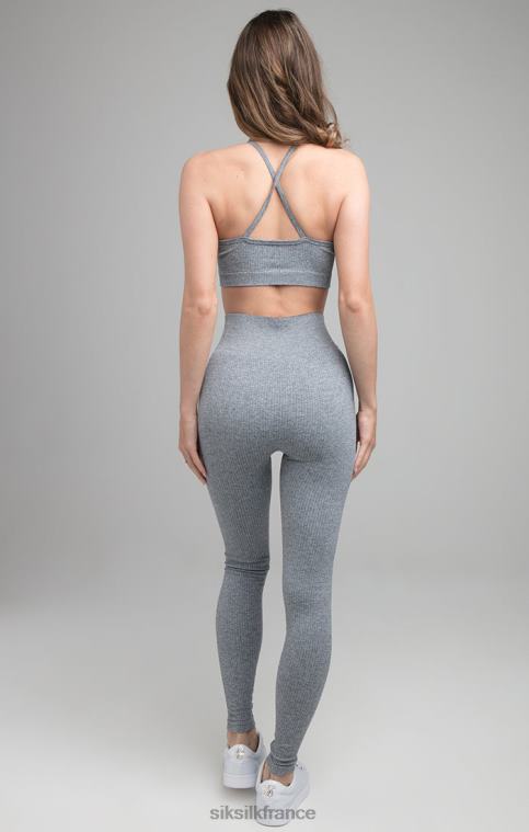 femmes vêtements 6B8NV212 SikSilk bralette de gym côtelée - gris