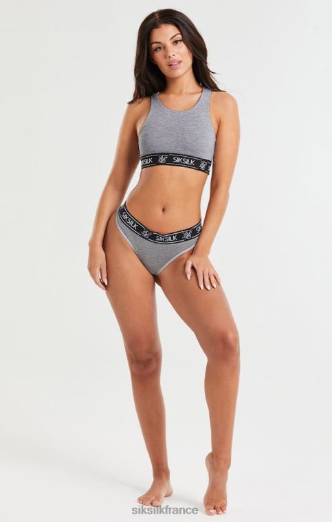 femmes vêtements 6B8NV218 SikSilk bralette à dos nageur gris chiné