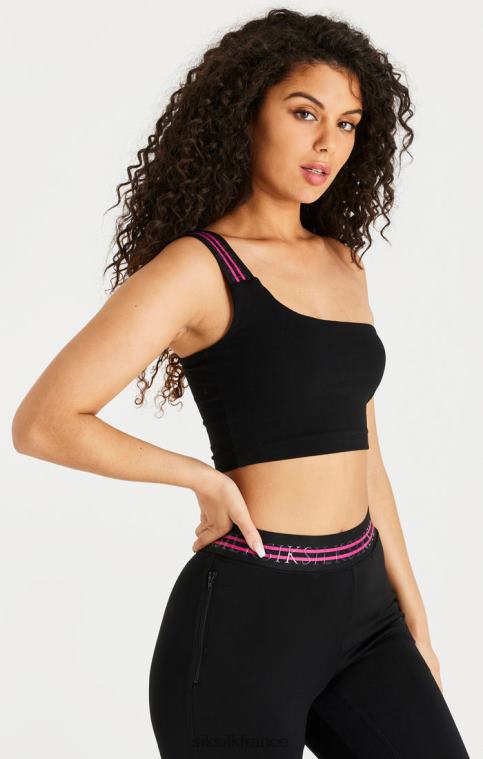 femmes vêtements 6B8NV71 SikSilk bralette courte noire à une épaule avec bande