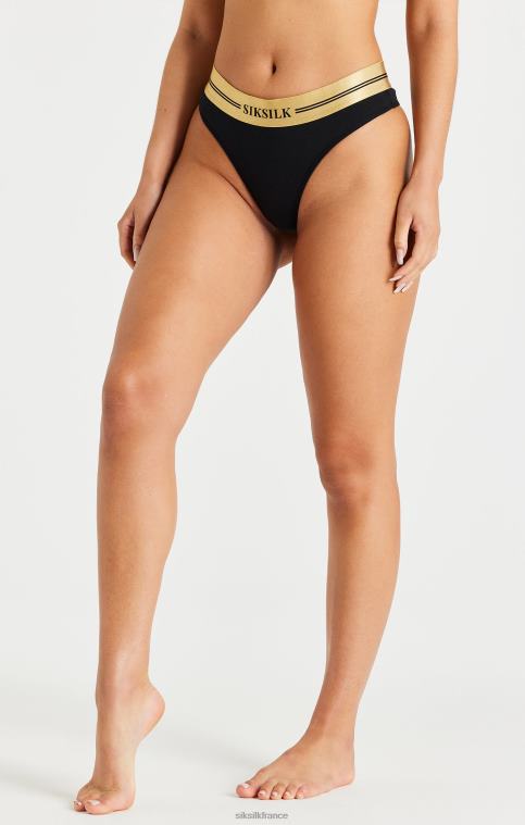 femmes vêtements 6B8NV210 SikSilk lot de 3 strings noir, blanc et gris