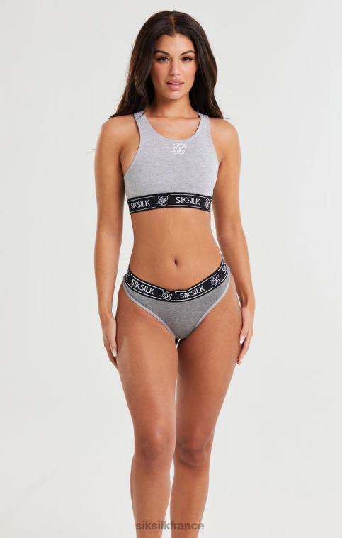 femmes vêtements 6B8NV224 SikSilk lot de 3 strings noir, blanc et gris
