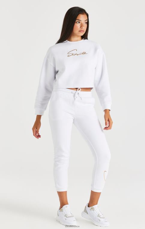 filles vêtements 6B8NV347 SikSilk jogging blanc signature