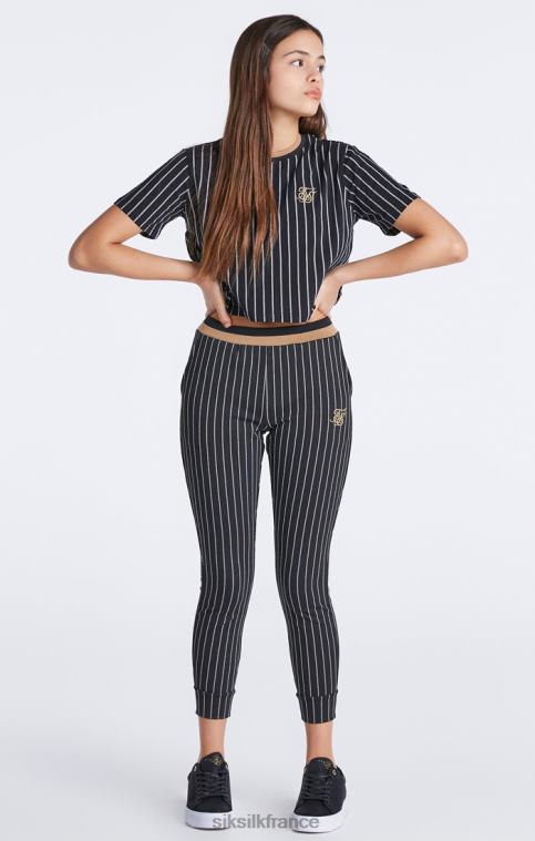 filles vêtements 6B8NV348 SikSilk jogging noir à rayures baseball