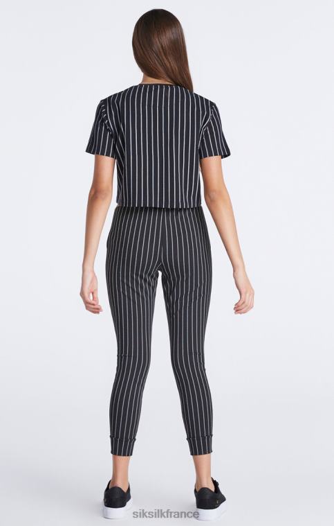 filles vêtements 6B8NV348 SikSilk jogging noir à rayures baseball