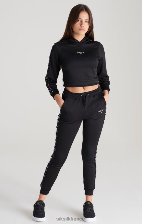 filles vêtements 6B8NV349 SikSilk pantalon de survêtement noir à bande
