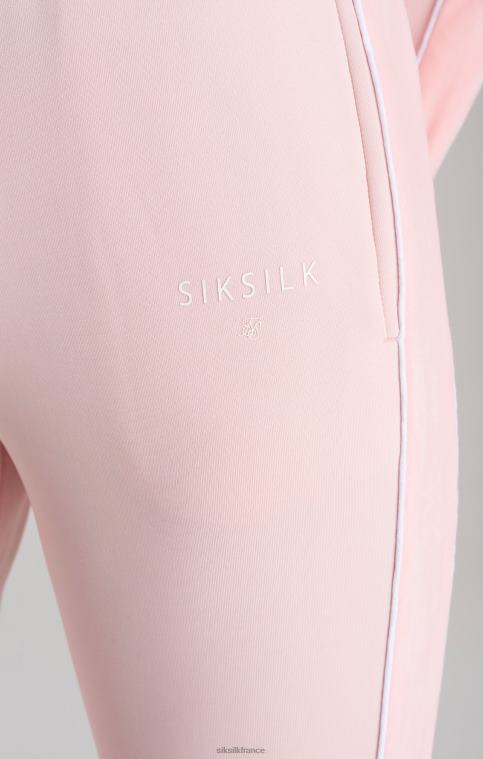 filles vêtements 6B8NV350 SikSilk pantalon de survêtement rose à bande en velours