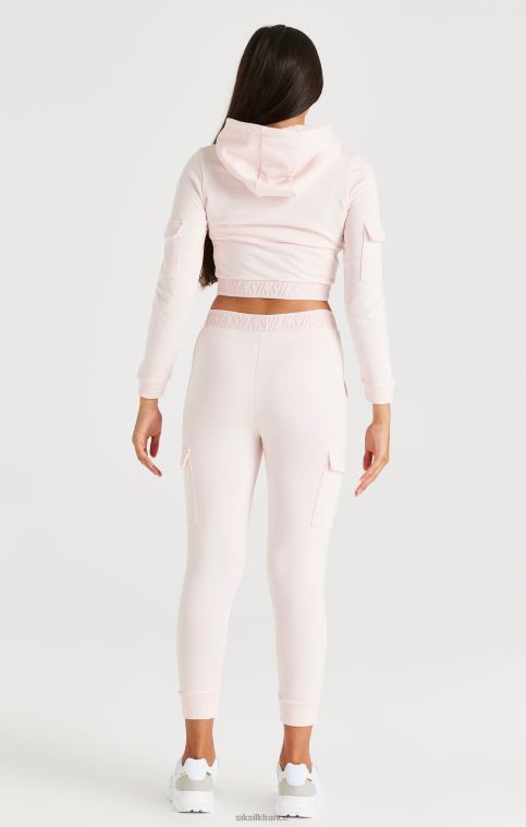 filles vêtements 6B8NV351 SikSilk pantalon cargo à bande - rose