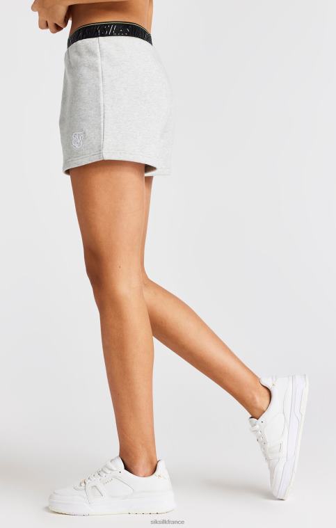 filles vêtements 6B8NV360 SikSilk short de course gris chiné à bande