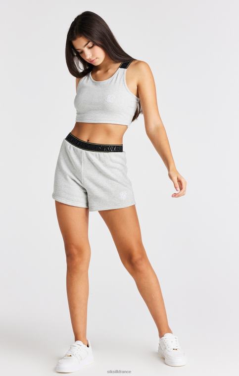filles vêtements 6B8NV360 SikSilk short de course gris chiné à bande